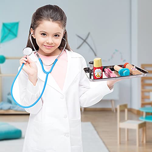 EFO SHM Maletin Medicos Juguete Madera Accesorios Juego de rol Regalos Doctora Juegos de Imitacion Regalos para Niñas Niños 3 4 5 6 Años