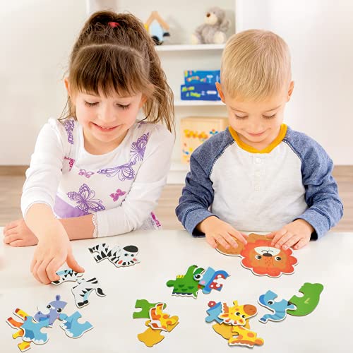 EKKONG Puzzles de Madera,Animales Rompecabezas,Juguetes Bebes, Puzzles de Madera Educativos para Bebé, Juguetes niños 1 año 2 3 4 5 6 años (6 Pack)