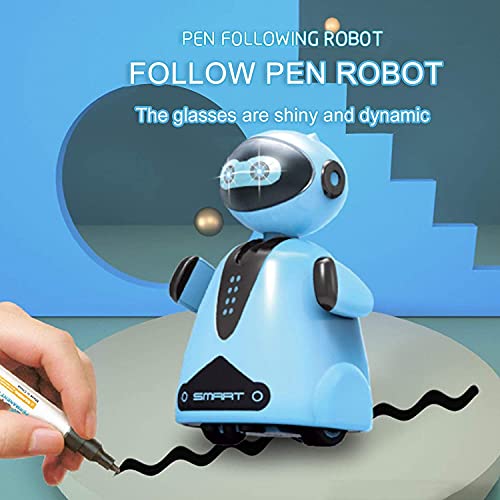 Electric Inductive Robot Toy, Follow The Drawing Line, Magic Pen Inductive Robot, Marking Pen Inductive Robot Toy for Kids, Follow Any Drawn Line Magic Pen Inductive Robot