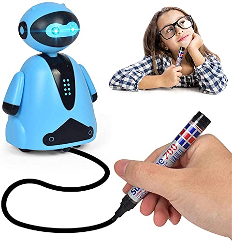 Electric Inductive Robot Toy, Follow The Drawing Line, Magic Pen Inductive Robot, Marking Pen Inductive Robot Toy for Kids, Follow Any Drawn Line Magic Pen Inductive Robot