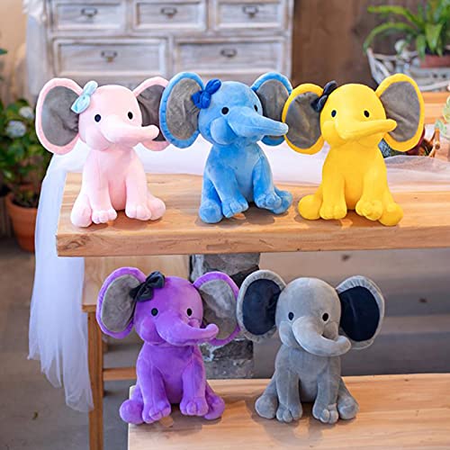 Elefante de Peluche Juguete Animal de Peluche Elefante de Muñeca de Felpa Suave para Dormir Regalo de Cumpleaños Festivales para Bebé Niños Niñas (Azul, Talla Única)