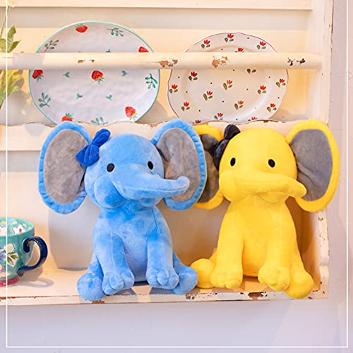 Elefante de Peluche Juguete Animal de Peluche Elefante de Muñeca de Felpa Suave para Dormir Regalo de Cumpleaños Festivales para Bebé Niños Niñas (Azul, Talla Única)