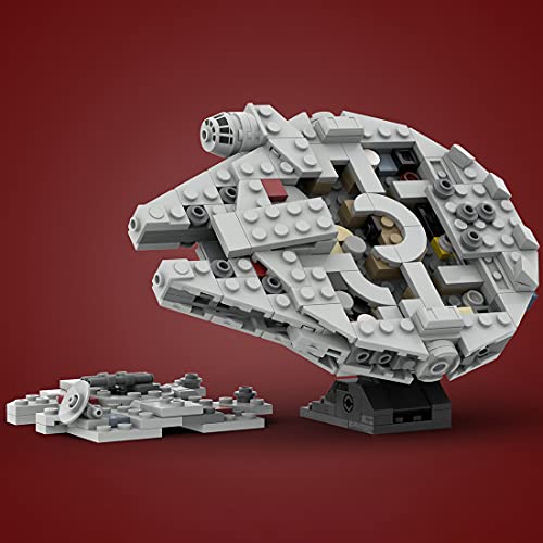 Elroy369Lion Mikro Millennium-Falcon Spaceship Modelo de ladrillo compatible con Lego Star Wars, MOC DIY Construcción Sci-Fi Stars Space Wars Colección Juguetes de construcción MOC-32621 (372 piezas)