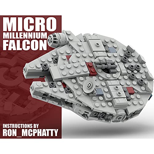 Elroy369Lion Mikro Millennium-Falcon Spaceship Modelo de ladrillo compatible con Lego Star Wars, MOC DIY Construcción Sci-Fi Stars Space Wars Colección Juguetes de construcción MOC-32621 (372 piezas)