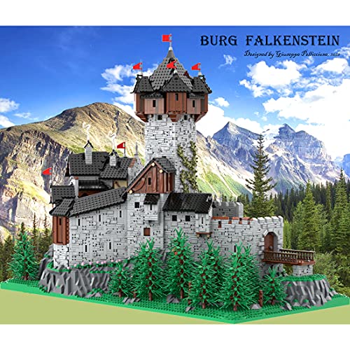 Elroy369Lion Serie medieval europea, castillo grande gótico antiguo, ladrillo de fortaleza, modelo compatible con Lego, MOC, colección arquitectura DIY construcción juguetes, MOC-65340 (15539 piezas)