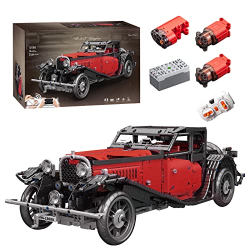 Elroy369Lion Técnica Serie RC Clásico Retro Bubble Auto Modelo de ladrillo con motores para Bugatti 50T, MOC DIY Simulations vehículo construcción juguete compatible con Lego Technic (3564 piezas)