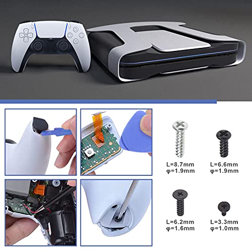 eMagTech - Kit de reparación de desmontaje compatible para Playstation 5 PS5 controlador destornillador PH00 Tornillo pinza palanca cepillo de limpieza