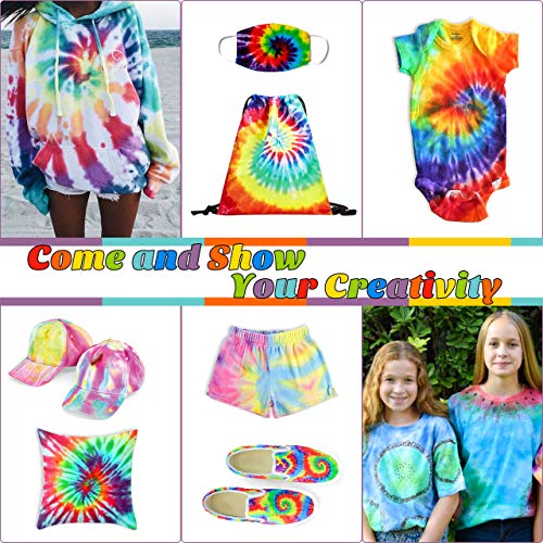 Emooqi Tie Dye Kit, Textiles de Tela 30 Piezas Colores Vibrantes Adecuado para Arte de Bricolaje Tie-Dye para Niños y Adultos