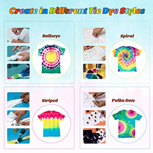 Emooqi Tie Dye Kit, Textiles de Tela 30 Piezas Colores Vibrantes Adecuado para Arte de Bricolaje Tie-Dye para Niños y Adultos