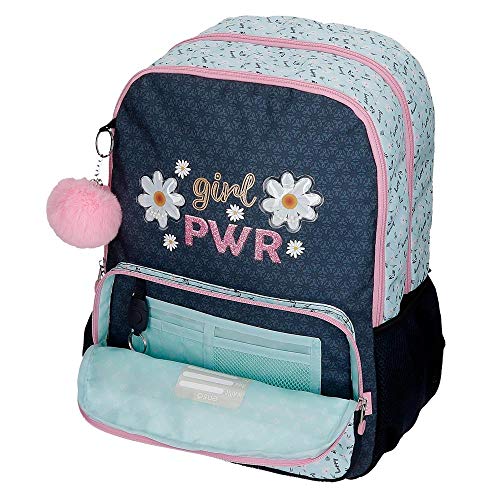 Enso Girl Power Mochila Doble Compartimento Adaptable a Carro Azul 32x44x17 cms Poliéster 23.94L