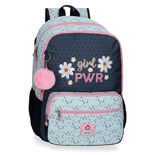 Enso Girl Power Mochila Doble Compartimento Adaptable a Carro Azul 32x44x17 cms Poliéster 23.94L