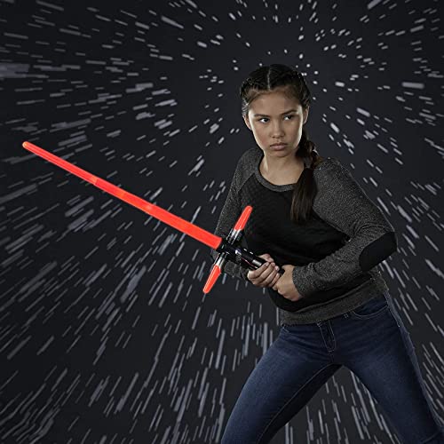 Espada láser de Star Wars, 81cm Force Awakens Espada láser retráctil Juguete para niño Espada de luz con sonido interactivo, Sable de luz rojo electrónico Juguete Regalo A