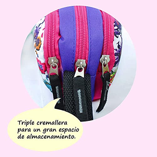 Estuche Escolar STARPLAST - Porta Todo, 3 Cremalleras, 3 Compartimentos, Gran Capacidad, Multiuso, para Uso Escolar, Trabajo, Universidad - INVASOR