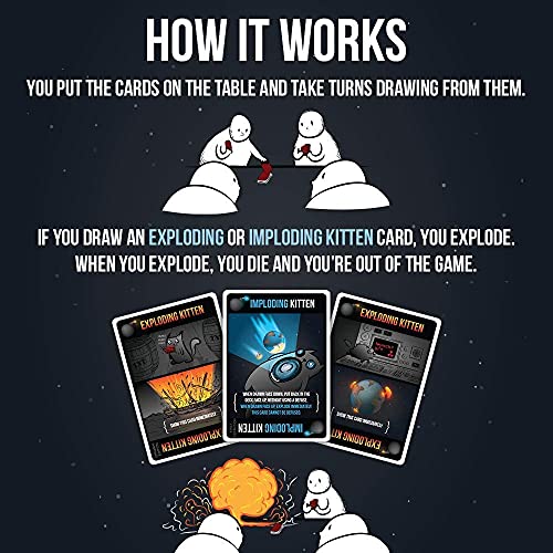 Exploding Kittens Imploding Kittens: Primera Expansión De - En Inglés + Streaking Kittens: This Is The Second Expansion of, Barraja De Cartas