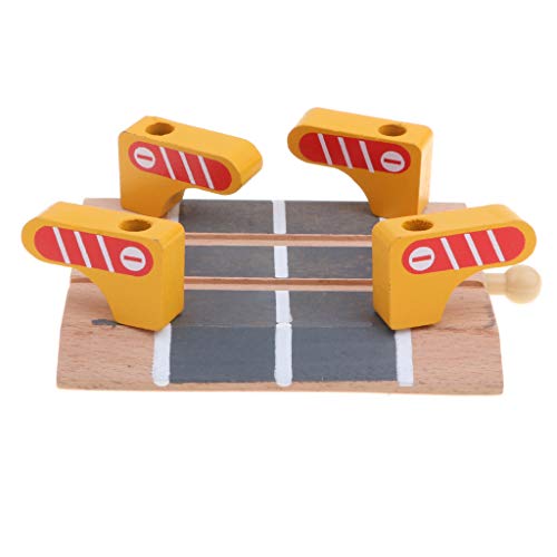 F Fityle 2 Piezas Accesorios de Vías de Tren de Madera Kit de Juguete de Construcción Ferroviaria DIY para Regalo de Niños