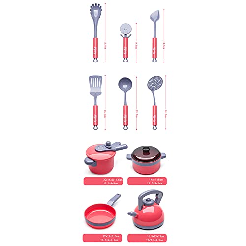 F Fityle 20 Piezas Juego de Ollas y Sartenes para Juegos de Cocina, Juguetes de Utensilios de Cocina, Cocina Surtido de Cocina, Regalo Educativo para Niños - Verde