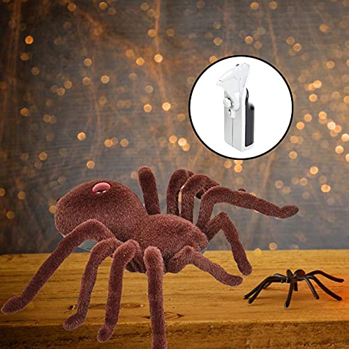 F Fityle 2X Regalo para Chico Control Remoto Scary Creepy Soft Plush Spider Infrarrojos RC Tarantula Accesorios Broma Juguetes Divertidos Control Remoto