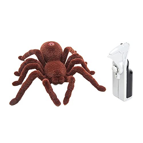 F Fityle 2X Regalo para Chico Control Remoto Scary Creepy Soft Plush Spider Infrarrojos RC Tarantula Accesorios Broma Juguetes Divertidos Control Remoto