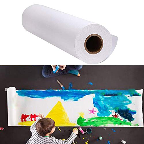 F Fityle Dispensador de rollo de papel de dibujo de sobremesa con rollo de papel de inicio incluido para niños pintura de dedo creativa dibujo para colorear