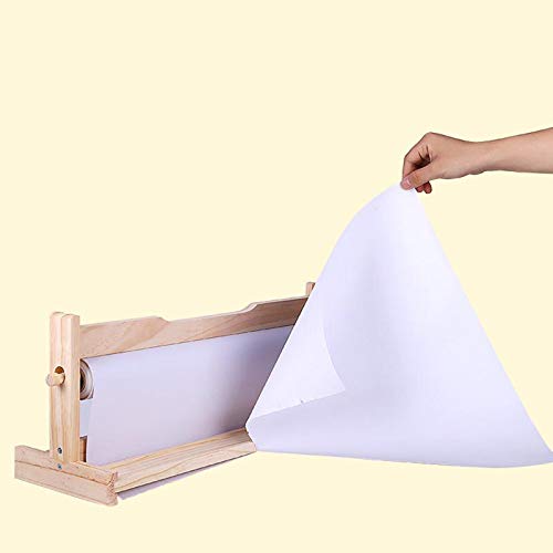 F Fityle Dispensador de rollo de papel de dibujo de sobremesa con rollo de papel de inicio incluido para niños pintura de dedo creativa dibujo para colorear