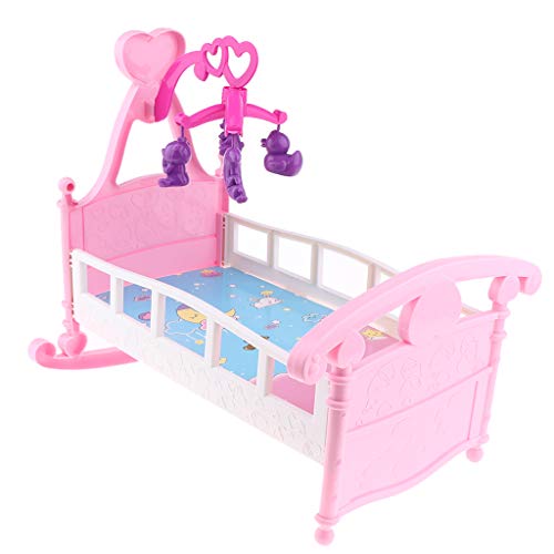 F Fityle Muñeca de Simulación, Cama Mecedora, Cuna de Juguete, Casa de Muñecas, Muebles de Dormitorio en Miniatura para Muñeca MellChan, Muñeca Reborn de 9-11