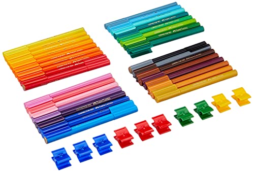 Faber-Castell 55533 - Camión de metal con 33 rotuladores Connector, 10 conectores y 1 folleto, multicolor