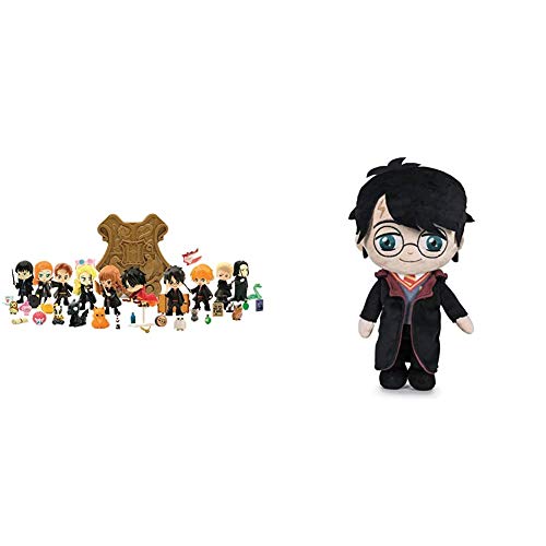 Famosa Harry Potter - Cápsulas mágicas, Incluye Personaje y 7 Pistas Reveladoras, 10 Modelos para Coleccionar, Envío Aleatorio + Softies Peluche Harry Potter Ministerio de la Magia, 20 cm, Multicolor