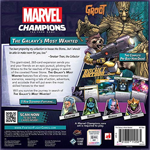 Fantasy Flight Games - Marvel Champions: Expansión: La expansión más buscada de la Galaxia - Juego de Cartas