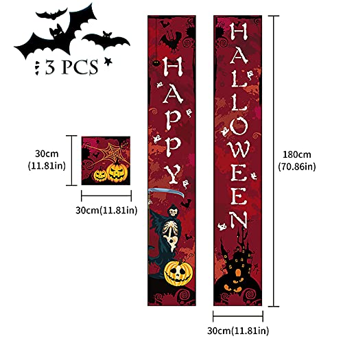 Feliz Halloween Banner Banner de Fiesta de Halloween Conjunto de pancartas de Halloween Decoración de Puerta de Halloween Decoración de Cortina de Halloween Pantalla de Halloween Letrero Colgante