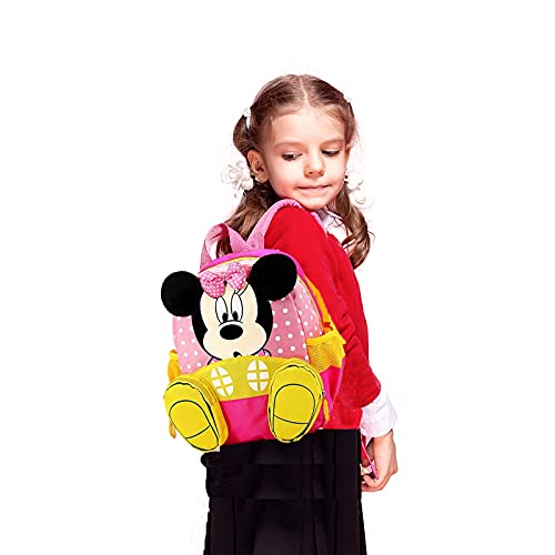 FGen Mochila Minnie,Mochila Minnie Mouse Infantil ,Mochila Infantil,Mochila de Gran Capacidad, para la Guarderia, Niña ,Niño (Rosa)