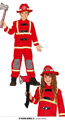 FIESTAS GUIRCA Disfraz de Bombero Infantil Unisex Talla 5-6 Años