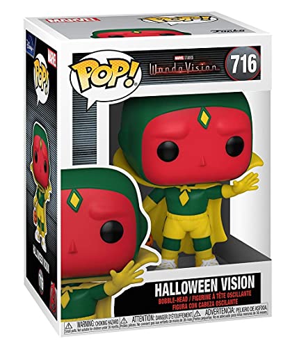 Figura de vinilo Vision Halloween Pop #716 Pop TV: Wanda Vision (con protector EcoTek para proteger la caja de pantalla)