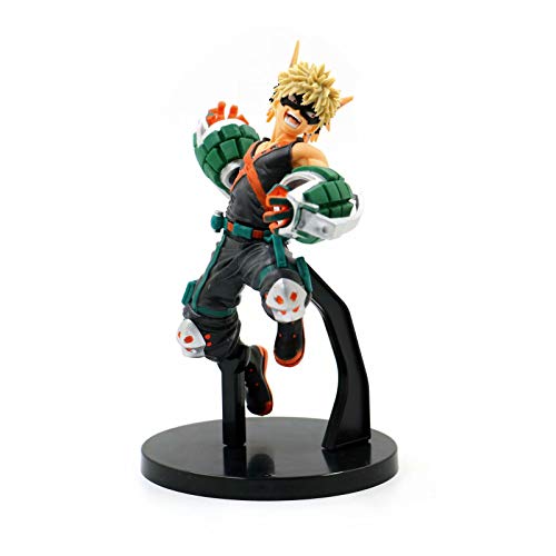 Figura My Hero Academia Todoroki Shoto Bakugou Katsuki Midoriya Izuku coleccionable PVC Figura Anime Acción Muñeca Juguete Modelo Figura de acción El mejor regalo para niños (Bakugou Katsuki, 19 cm)