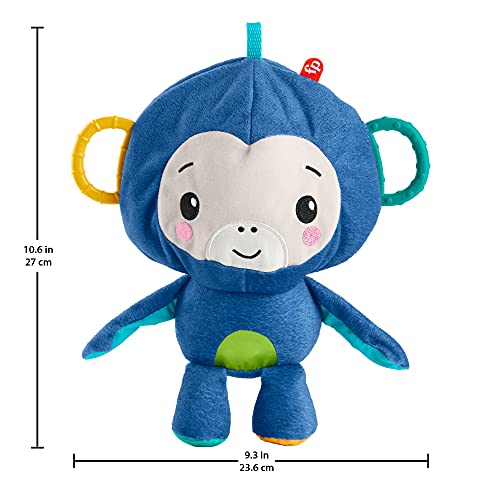 Fisher-Price Monito y pelota de actividades Peluche de juguete reversible con mordedores, regalo para bebés (Mattel GRR32)