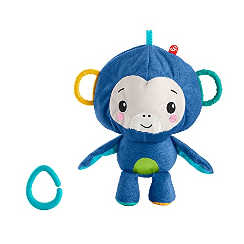 Fisher-Price Monito y pelota de actividades Peluche de juguete reversible con mordedores, regalo para bebés (Mattel GRR32)