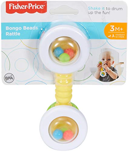 Fisher-Price Sonajero Tambores, juguete bebé +3 meses (Mattel DRF16)