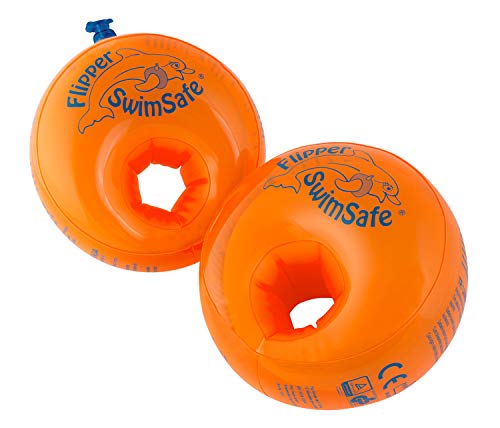 Flipper Swimsafe 77840117 - Ayuda a la flotación para niños a partir de 12 meses, (con núcleo de espuma de PE irrompible, segura en piscina cubierta, piscina exterior y en el mar) naranja