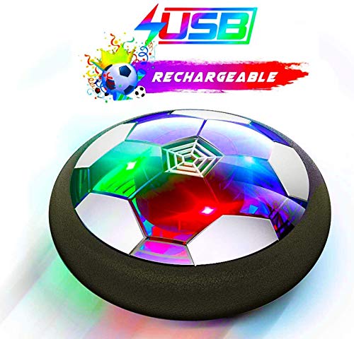 Flysee Balón Fútbol Flotant, Recargable Pelota Futbol con Protectores de Espuma Suave y Luces LED, Balones Futbol Juguete Niños 3 4 5 6 7 8 9 10 11 12 Años, Air Power Soccer para Regalos Cumpleaños