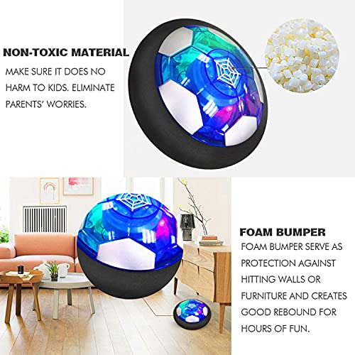 Flysee Balón Fútbol Flotant, Recargable Pelota Futbol con Protectores de Espuma Suave y Luces LED, Balones Futbol Juguete Niños,Air Power Soccer para Regalos para Niños Niñas Regalos Cumpleaños