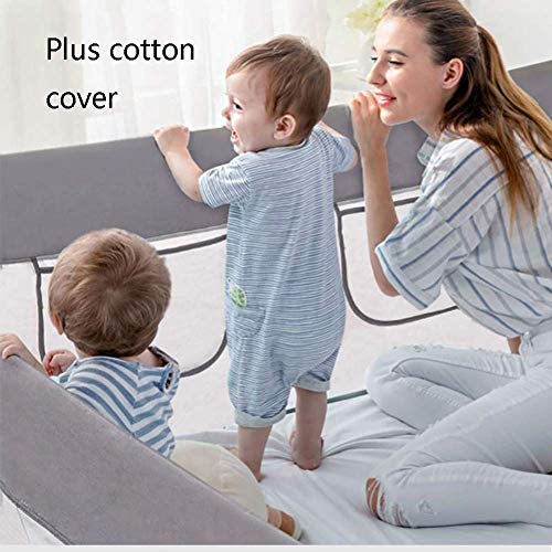 FMEZC Protector de riel de Cama de Color Gris para niños pequeños, barandilla de elevación Vertical, riel de Cama para bebé extralargo para Cama Queen y King Size (tamaño: 200 cm)