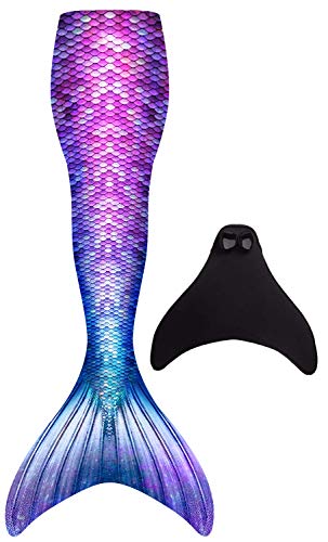 FOLOEO Traje de Baño Cola de Sirena para Natación Mermaid Niñas Disfraz Princesa Cosplay Conjuntos con Aleta para Nadar Ideal para Nadar para Niños