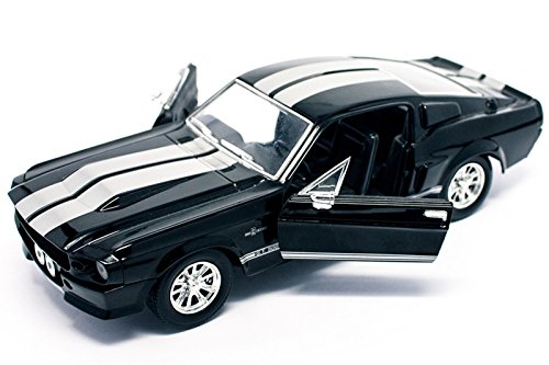 Ford Shelby Lucky Diecast 1/24 Mustang GT 500 1967 Negro GT500, Coche Fundido a presión