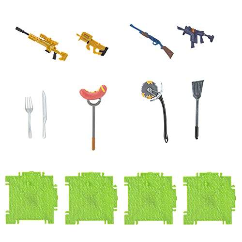 Fortnite Squad Mode Tomatotown Legends-Paquete de 4 Figuras de la Serie 6, Incluyendo Armas, Herramientas de Cosecha, Materiales de construcción, Soportes y Mucho más, Multicolor (Jazwares FNT0813)