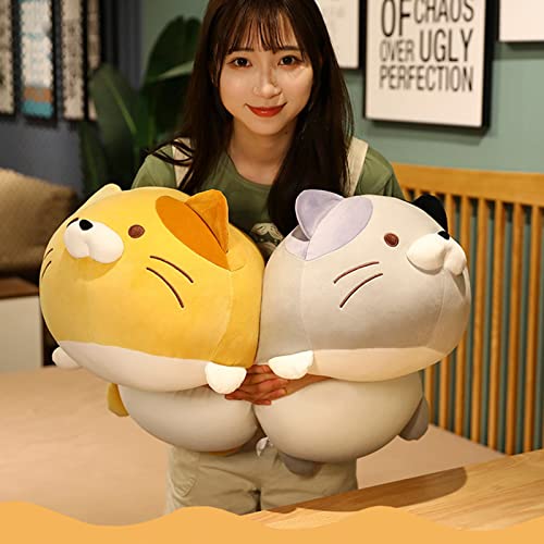 FOUTP Almohada Muy Suave para Gatos Animal de Peluche con Gatito de Felpa, Se Puede Usar para Camas y sillones, Los Mejores Regalos para niñas y niños (36CM,Naranja)