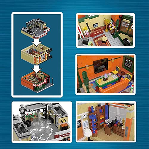 Friends Friends Apartment Building Blocks, 4638 Piezas Amigos Central Perk Modular Street View Series Set de construcción, Compatible con Lego