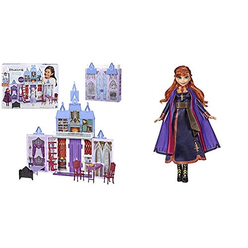 Frozen 2 - Castillo De Arendelle Portátil (Hasbro E5511EU4) + 2 - Muñeca Cantarina Anna (Hasbro E6853TG0)