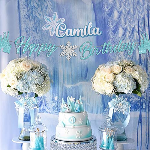 Frozen 4th Birthday Party Supplies Decoraciones para el cuarto cumpleaños de niñas Frozen Snowflake Balloon Garland Arch Kit Ice Princess Party Azul Blanco Morado