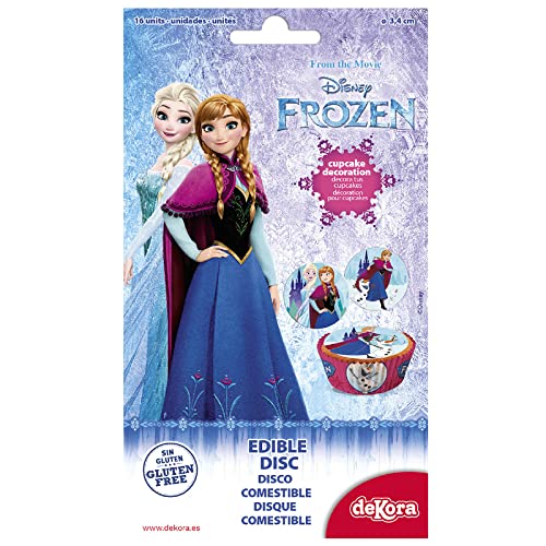 Frozen - Elsa y Ana - Mini Discos Comestibles - Adornos y Decoraciones para Cupcakes, Muffins o Galletas