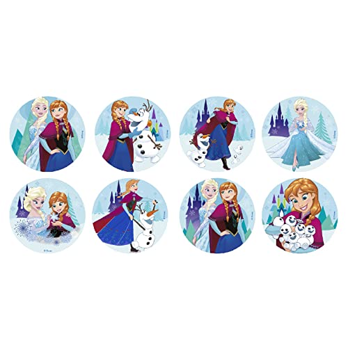 Frozen - Elsa y Ana - Mini Discos Comestibles - Adornos y Decoraciones para Cupcakes, Muffins o Galletas