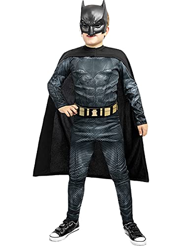 Funidelia | Disfraz de Batman - La Liga de la Justicia Oficial para niño Talla 7-9 años ▶ Caballero Oscuro, Superhéroes, DC Comics, Hombre Murciélago - Color: Negro - Licencia: 100% Oficial